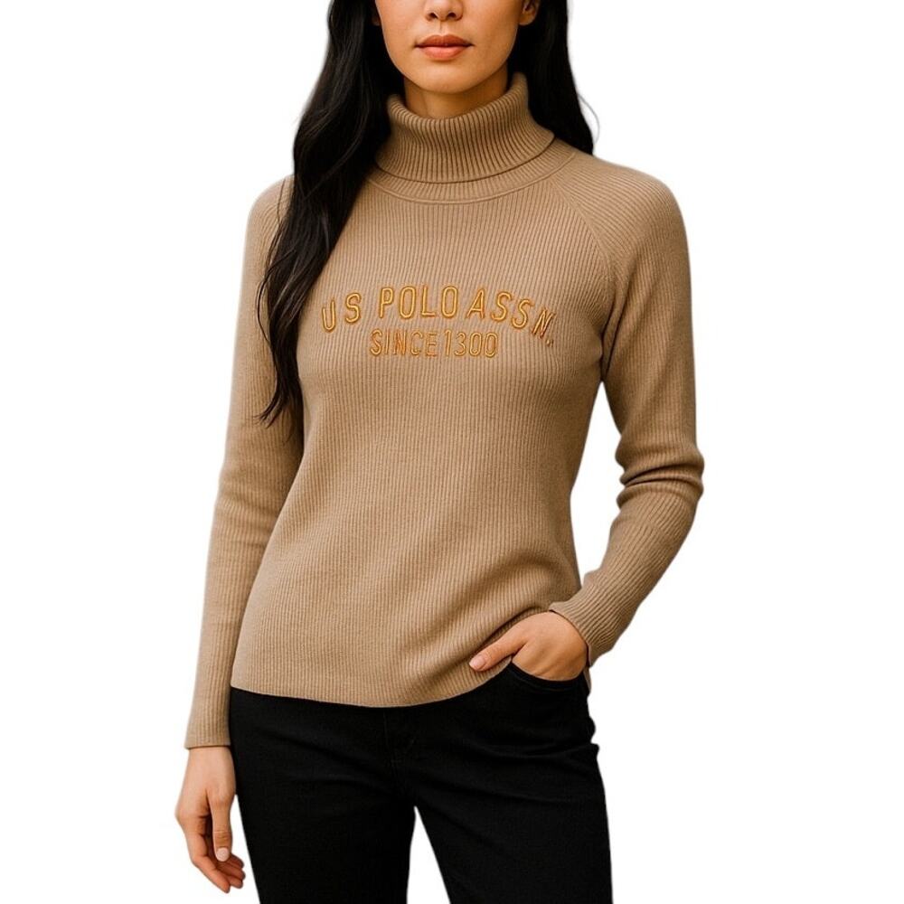 U.S. Polo Assn Turtleneck Embroidered Knit Top